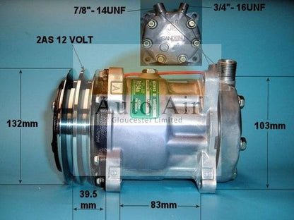 AUTO AIR 14-0101A Air Compressor A/C Air Con Air Conditioning Fits Lotus Esprit