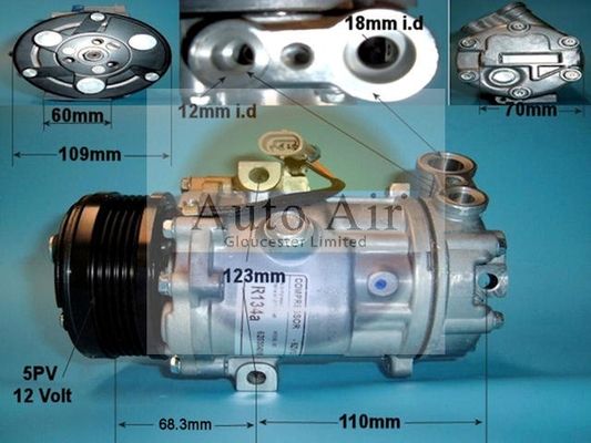 AUTO AIR 14-1232P Air Compressor A/C Air Con Air Conditioning Fits Vauxhall