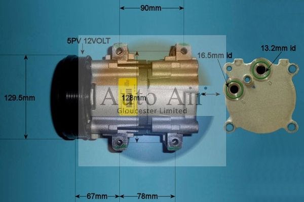 AUTO AIR 14-0236 Air Conditioning Compressor Fits Ford Escort Escort Classic