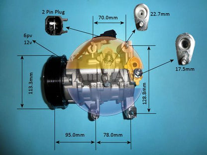 AUTO AIR 14-0276P Air Conditioning Compressor A/C Air Con Replacement Fits Ford