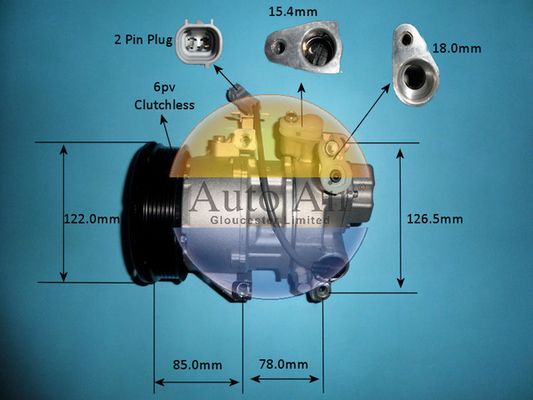 AUTO AIR 14-7472P Air Compressor A/C Air Conditioning Fits Toyota Yaris/Vitz