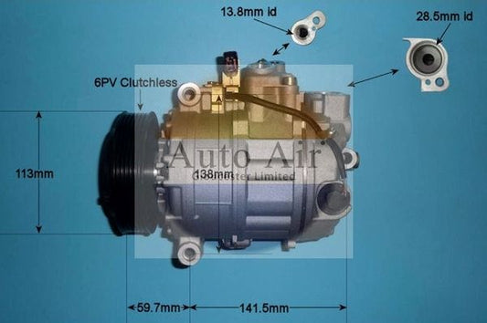 Auto Air 14-9652P A/C Air Con Compressor Air Conditioning Fits Audi Porsche VW