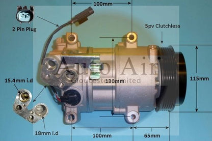 Auto Air 14-9739P Air Conditioning Compressor Fits Mercedes-Benz A-Class B-Class