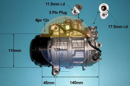 Auto Air 14-9667P A/C Air Con Compressor Air Conditioning Fits Mercedes-Benz
