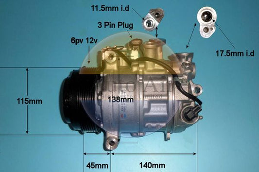 Auto Air 14-9667P A/C Air Con Compressor Air Conditioning Fits Mercedes-Benz