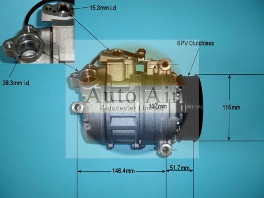AUTO AIR 14-9644P Air Compressor A/C Air Conditioning Fits BMW 5 Series Z4
