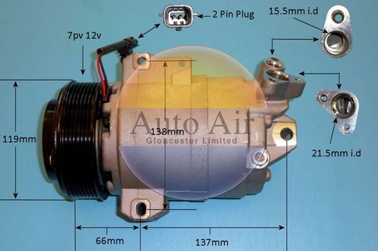 AUTO AIR 14-0250P Air Compressor A/C Air Conditioning Fits Renault Koleos