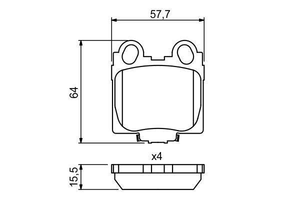 BOSCH 0986494231 Brake Pad Set For Disc Rear 15.5mm Thickness Fits Lexus Toyota
