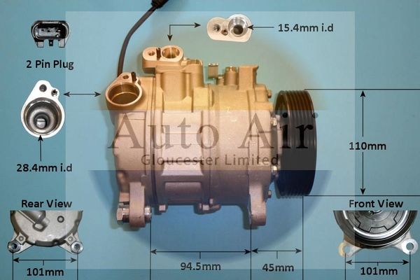 Auto Air 14-1052P A/C Air Con Compressor Air Conditioning Fits Alpina BMW
