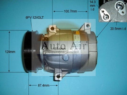 AUTO AIR 14-6247 Air Conditioning Compressor A/C Fits Renault Megane Scenic