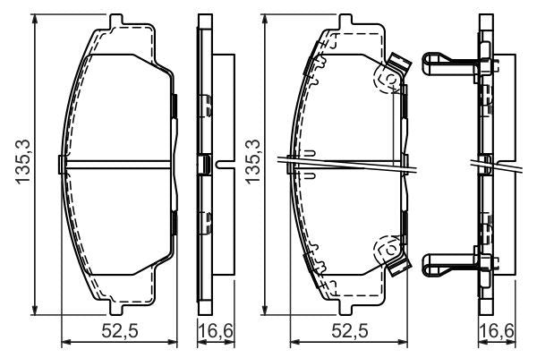 BOSCH 0986494311 Brake Pad Set For Disc Brake Front Fits Honda Civic S2000