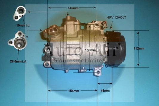 AUTO AIR 14-9767P Air Conditioning Compressor Fits Alpina BMW Rolls-Royce