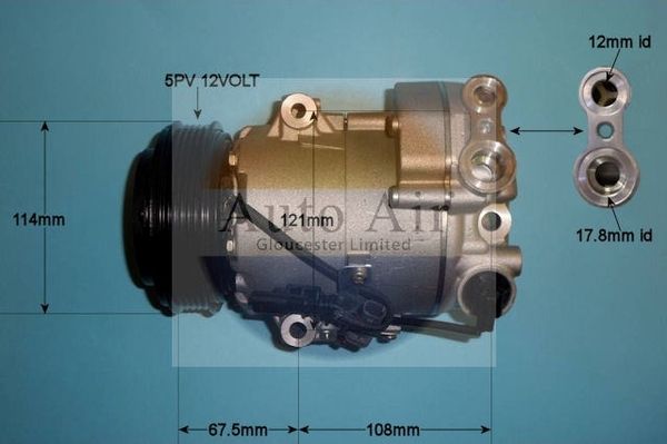 AUTO AIR 14-7478P Air Compressor A/C Air Conditioning Fits Chevrolet Vauxhall