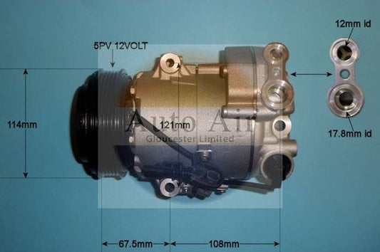 AUTO AIR 14-7478P Air Compressor A/C Air Conditioning Fits Chevrolet Vauxhall