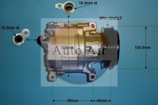 AUTO AIR 14-0214 Air Compressor A/C Air Conditioning Fits Fiat Chrysler Ford