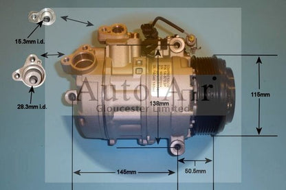 Auto Air 14-9753P A/C Air Con Compressor Air Conditioning Fits Alpina BMW