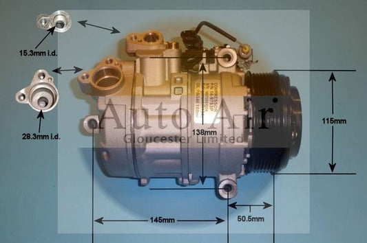 Auto Air 14-9753P A/C Air Con Compressor Air Conditioning Fits Alpina BMW