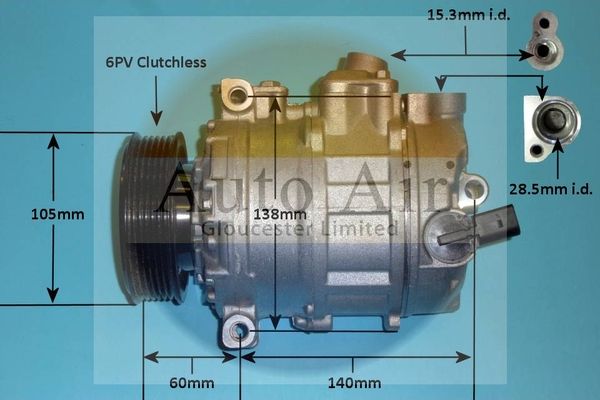 Auto Air 14-0238P A/C Air Con Compressor Air Conditioning Fits VW Amarok