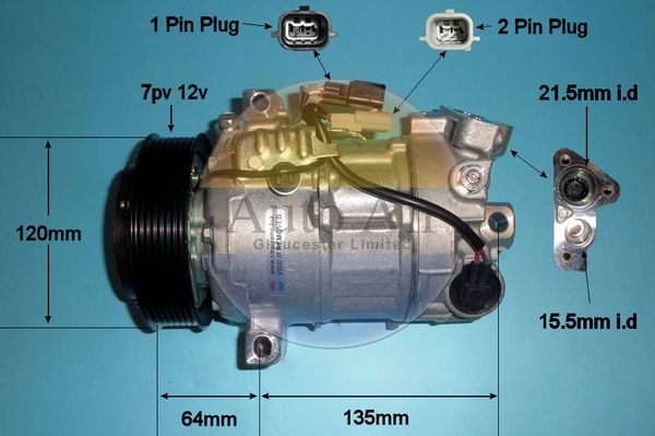 Auto Air 14-1814P A/C Air Con Compressor Air Conditioning Fits Nissan Renault