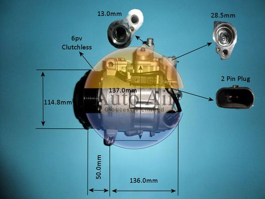 Auto Air 14-1767P Air Conditioning Compressor Fits Mercedes-Benz C-Class E-Class