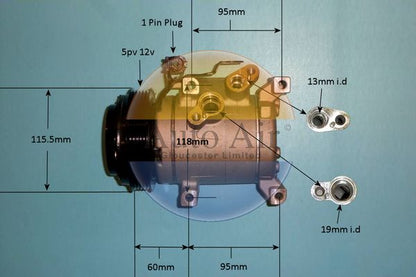 AUTO AIR 14-1293P Air Compressor A/C Air Con Air Conditioning Fits Hyundai i10