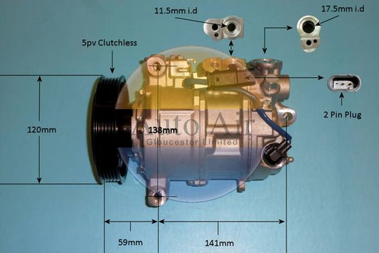 AUTO AIR 14-1816P Air Conditioning Compressor Fits Infiniti Mercedes-Benz