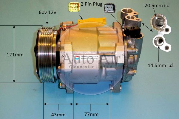 AUTO AIR 14-1314R Air Conditioning Compressor Fits Citroen C5 C6 Peugeot 407 607