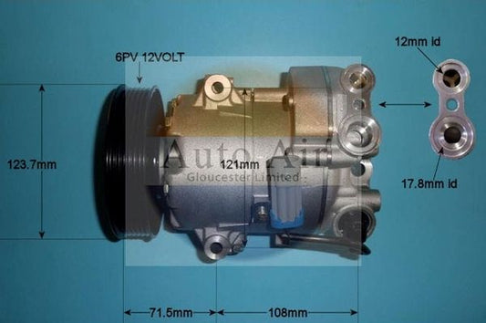 Auto Air 14-1015P A/C Compressor Air Conditioning Fits Vauxhall Astra Meriva