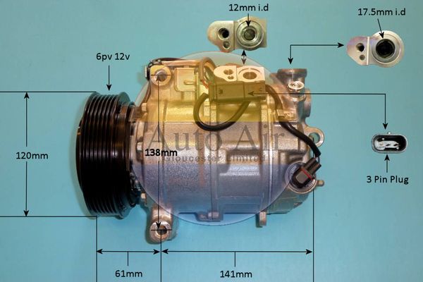Auto Air 14-1815P A/C Air Con Compressor Air Conditioning Fits Mercedes-Benz