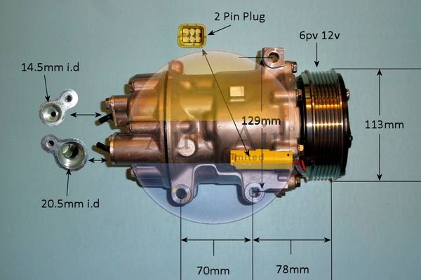 AUTO AIR 14-1270P Air Conditioning Compressor A/C Fits Citroen Fiat Peugeot