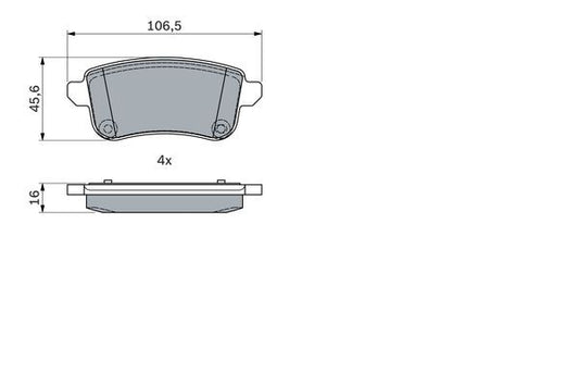 BOSCH 0986494978 Brake Pad Set For Disc Rear 15.9mm Thickness For Nissan Renault