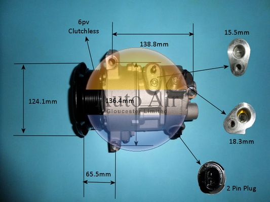 AUTO AIR 14-9770P Air Compressor A/C Air Con Air Conditioning Fits Dodge Jeep