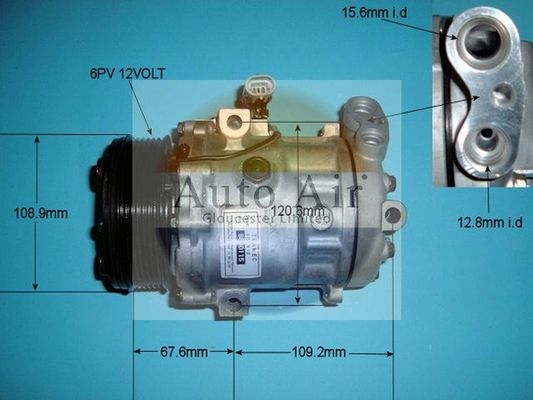 AUTO AIR 14-1414R Air Conditioning Compressor Fits Vauxhall Astra Astravan