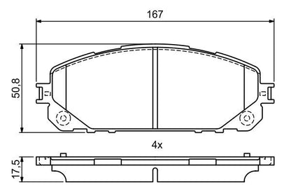 BOSCH 0986495404 Brake Pad Set For Disc Front 17.5mm Thickness For Jeep Cherokee