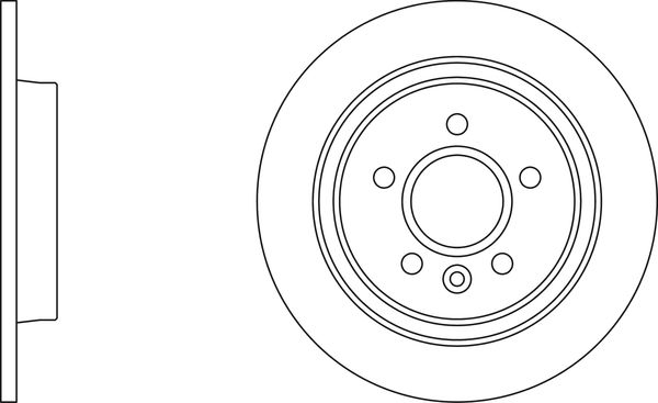 Brake Disc Rear Solid 63mm Centering Diameter Fits Volvo V40 APEC SDK6741