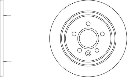 Brake Disc Rear Solid 63mm Centering Diameter Fits Volvo V40 APEC SDK6741