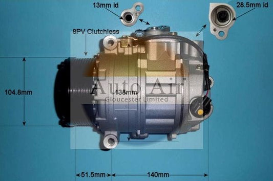 AUTO AIR 14-0306P Air Compressor A/C Air Conditioning Fits Mercedes-Benz