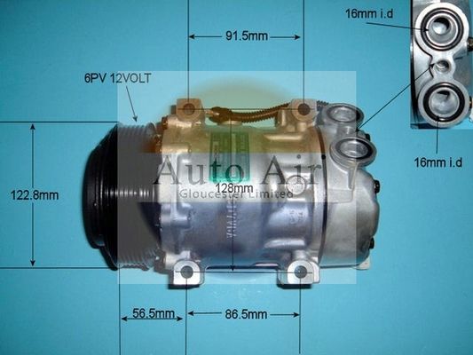 AUTO AIR 14-3542 Air Compressor A/C Air Conditioning Fits Citroen Fiat Peugeot