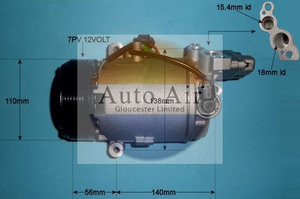 AUTO AIR 14-2084P Air Conditioning Compressor Fits BMW 1 Series 3 Series