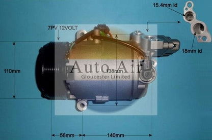 AUTO AIR 14-2084P Air Conditioning Compressor Fits BMW 1 Series 3 Series
