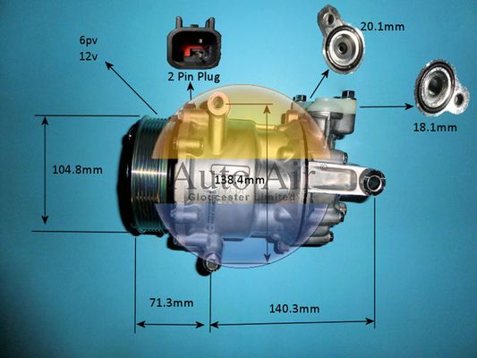 Auto Air 14-0057P A/C Compressor Air Conditioning Fits Citroen Ford Peugeot