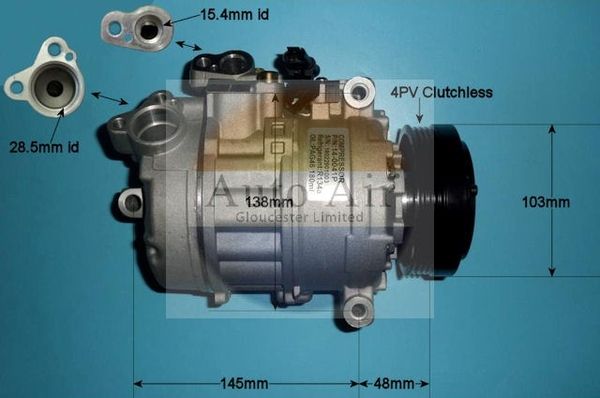 AUTO AIR 14-0041P Air Conditioning Compressor Fits BMW 3 Series 5 Series