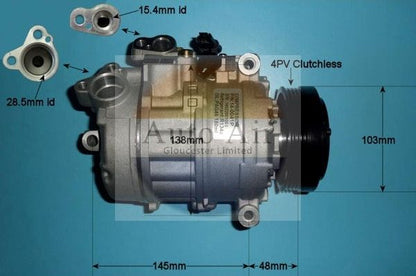 AUTO AIR 14-0041P Air Conditioning Compressor Fits BMW 3 Series 5 Series