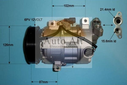 AUTO AIR 14-9733P Air Conditioning Compressor Fits Renault Fluence Laguna