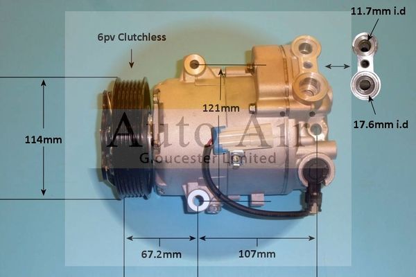 Auto Air 14-1016P A/C Compressor Air Conditioning Fits Vauxhall Astra Meriva