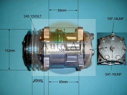 AUTO AIR 14-7862 Air Conditioning Compressor A/C Air Con Replacement 12V Voltage
