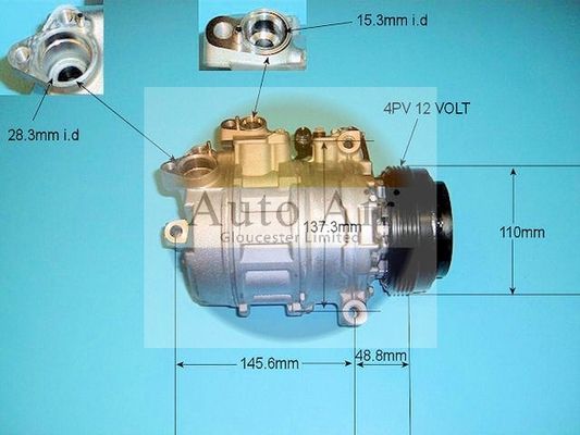 Auto Air 14-6466P A/C Air Con Compressor Air Conditioning 12V Voltage For BMW X5