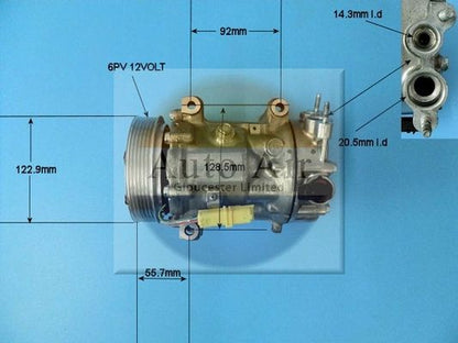 AUTO AIR 14-1309P Air Compressor A/C Air Conditioning Fits Citroen Peugeot