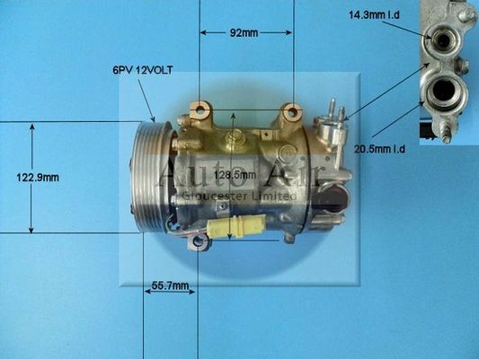 AUTO AIR 14-1309P Air Compressor A/C Air Conditioning Fits Citroen Peugeot