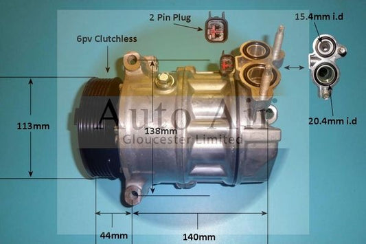 Auto Air 14-2085P A/C Compressor Air Conditioning Fits Jaguar Land Rover Mclaren